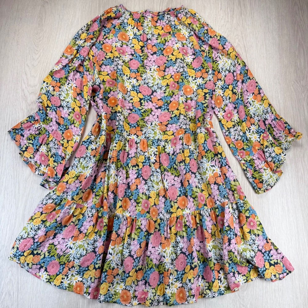 Floral‎ Mini Dress Show Me Your Mumu XS Boho Cottagecore Tiered Babydoll - Picture 5 of 6